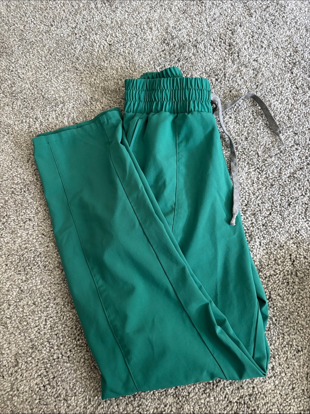 Teal Green Elastic Waist Pants